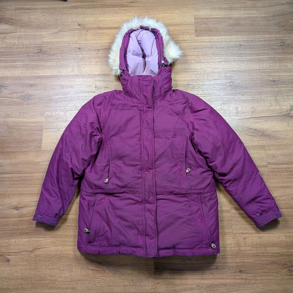 LL Bean Gore-Tex Goose Down Parka Jacket Women Medium Heavy Detachable Hood